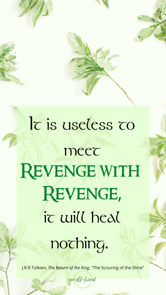 it is useless to meet revenge with revenge, it will heal nothing 